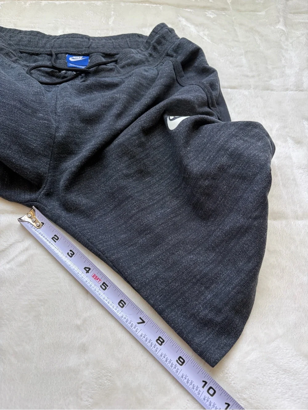 Vintage Dark Gray Nike Men's Athletic Shorts with Drawstring
